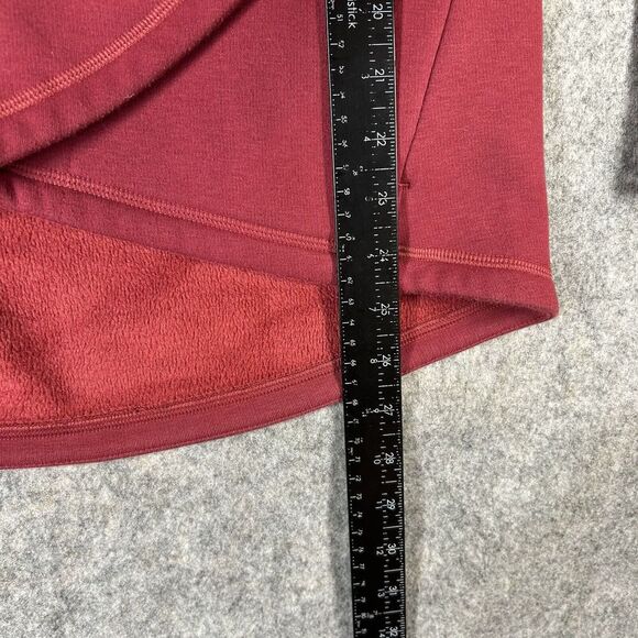 Athleta Womens Small Sweatshirt Cozy Karma Asymmetrical Pullover Athletic Red - Picture 5 of 10